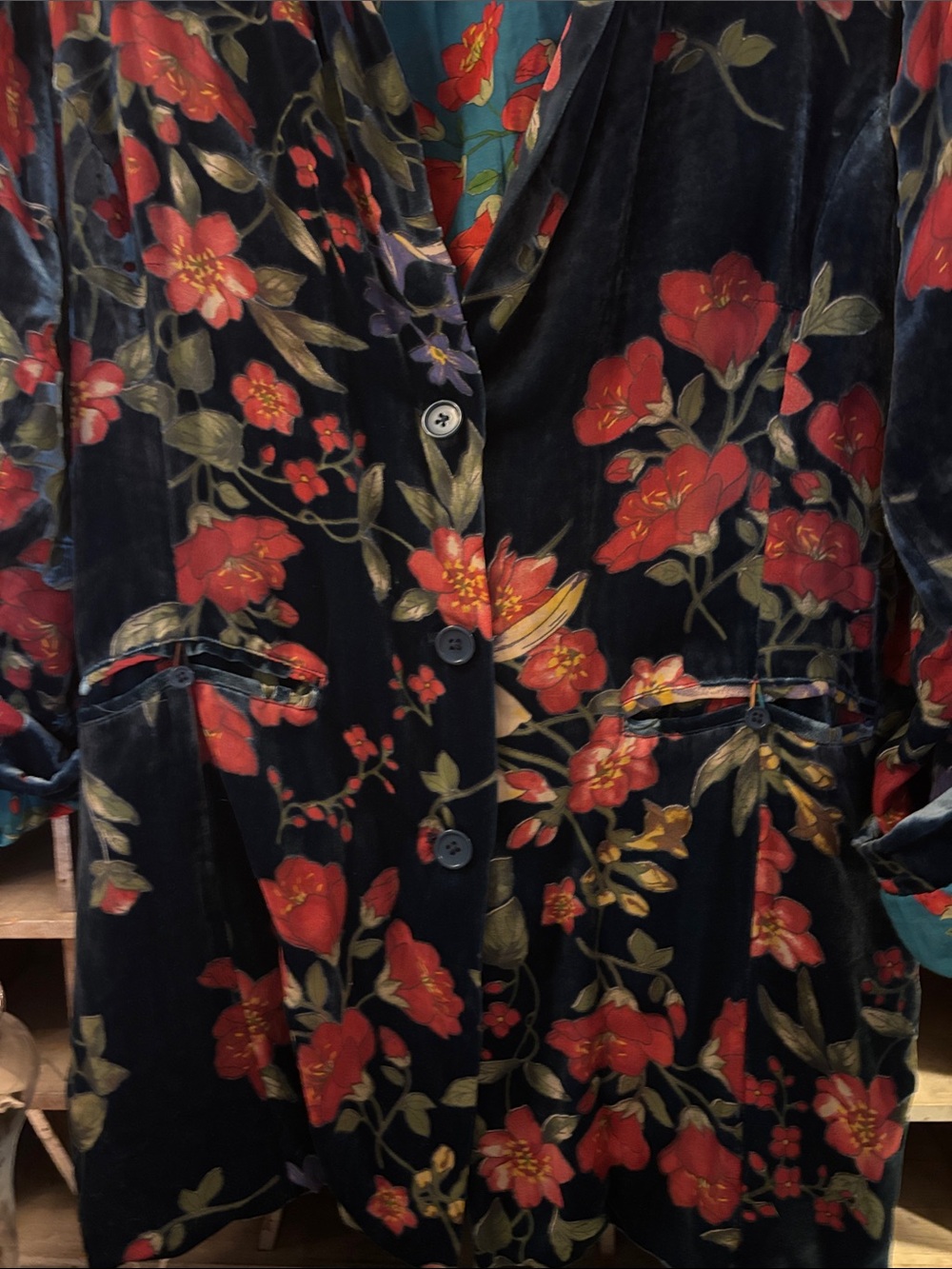 Johnny Was 🌸Velvet Floral set with Multi-Color Accents - Picture 3 of 8
